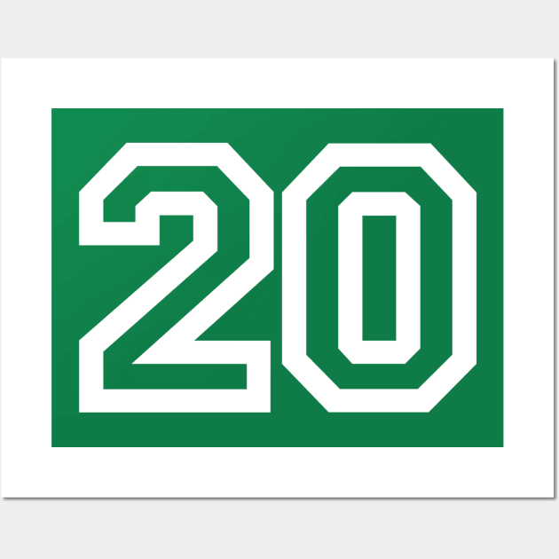 Sports Shirt #20 (white letter) Wall Art by One Stop Sports